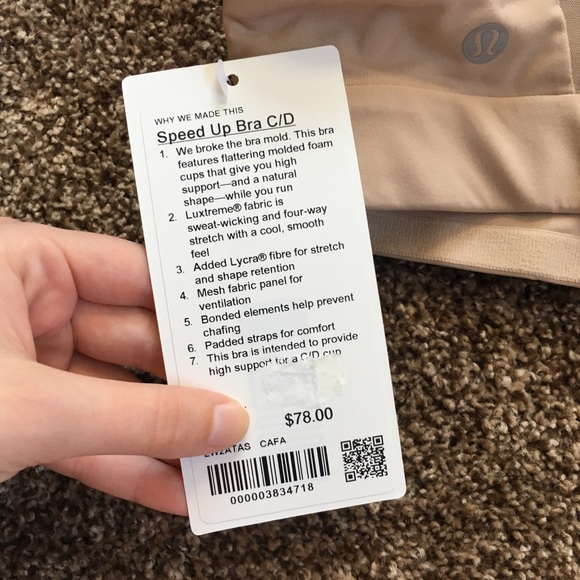 lululemon Speed Up Bra NWT CAFA - Picture 3 of 3